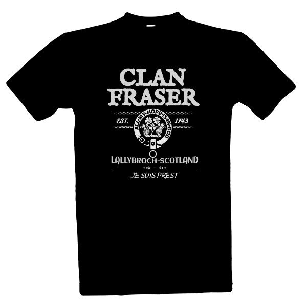 Tričko s potiskem Outlander motiv-CLAN FRASER design, pro fanoušky Outlanderu