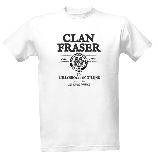 Tričko s potiskem Outlander motiv - CLAN FRASER - pro fanoušky seriálu