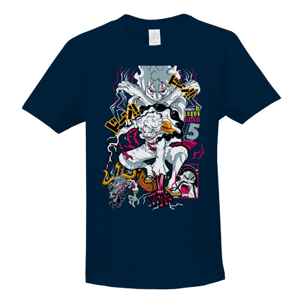 Tričko s potiskem Luffy Gear 5 – síla v pohybu