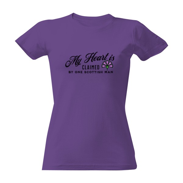 Tričko s potiskem Outlander motiv - My Heart Is Claimed by One Scottish Man