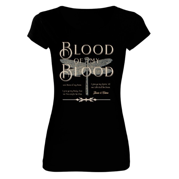 Tričko s potiskem Outlander Blood of my Blood s vážkou