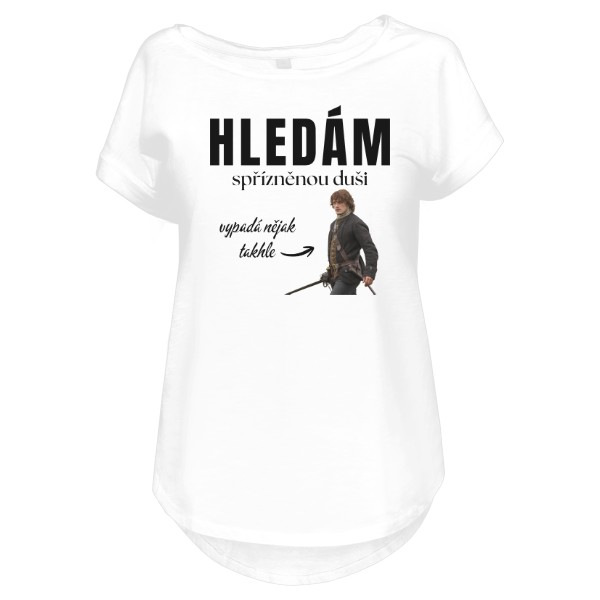 Tričko s potiskem Outlander motiv - Hledám spřízněnou duši 
