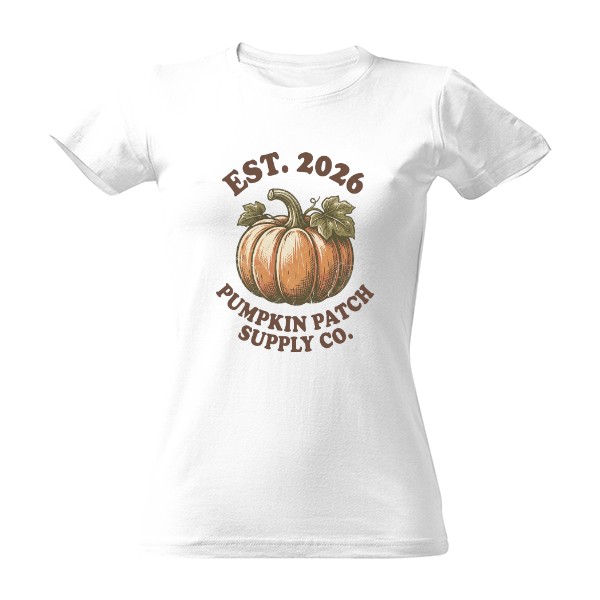 Tričko s potiskem Podzimní - Pumpkin Patch Supply – EST. 2026