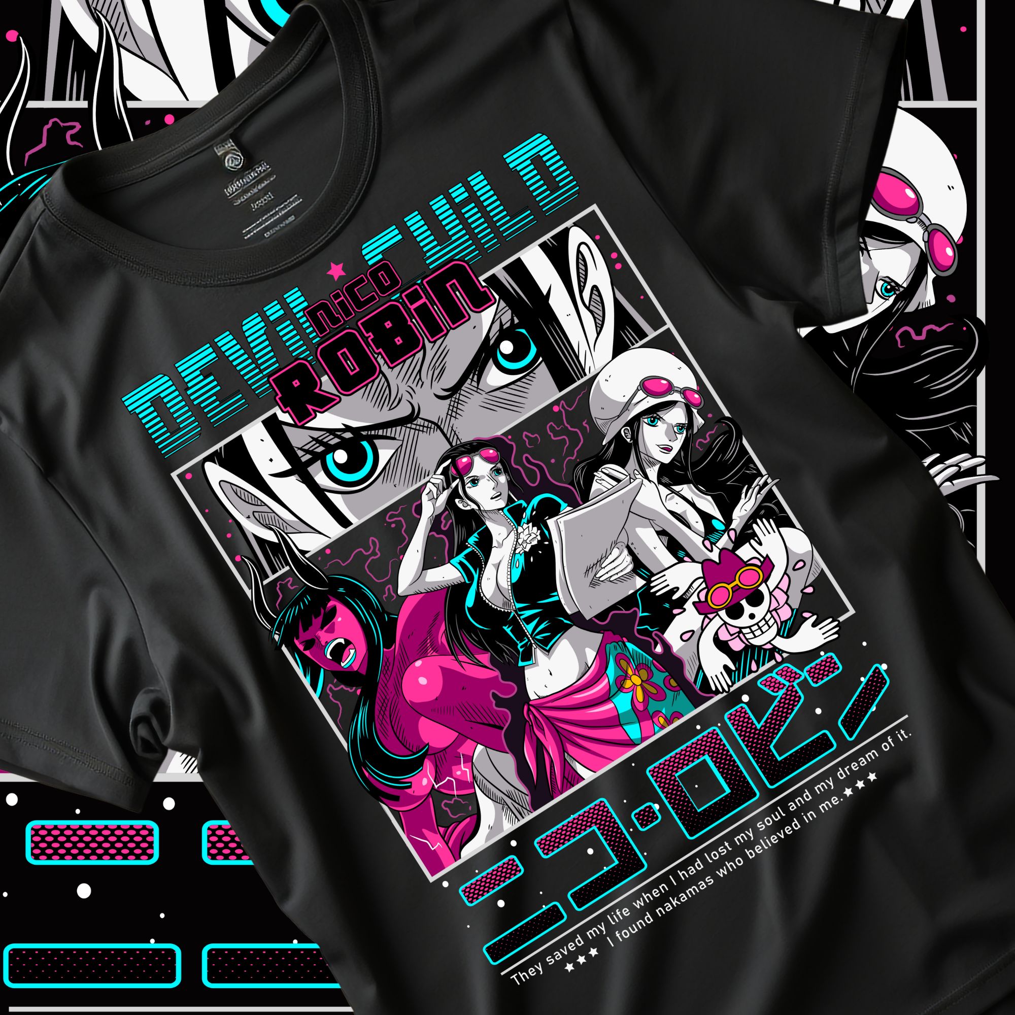Tričko s potiskem Nico Robin – Devil Child - One Piece potisk