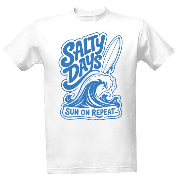 Tričko s potiskem Salty Days – letní retro motiv
